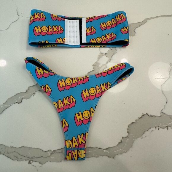 HOAKA X PONY Neoprene bikini bandeau top - Picture 2 of 6